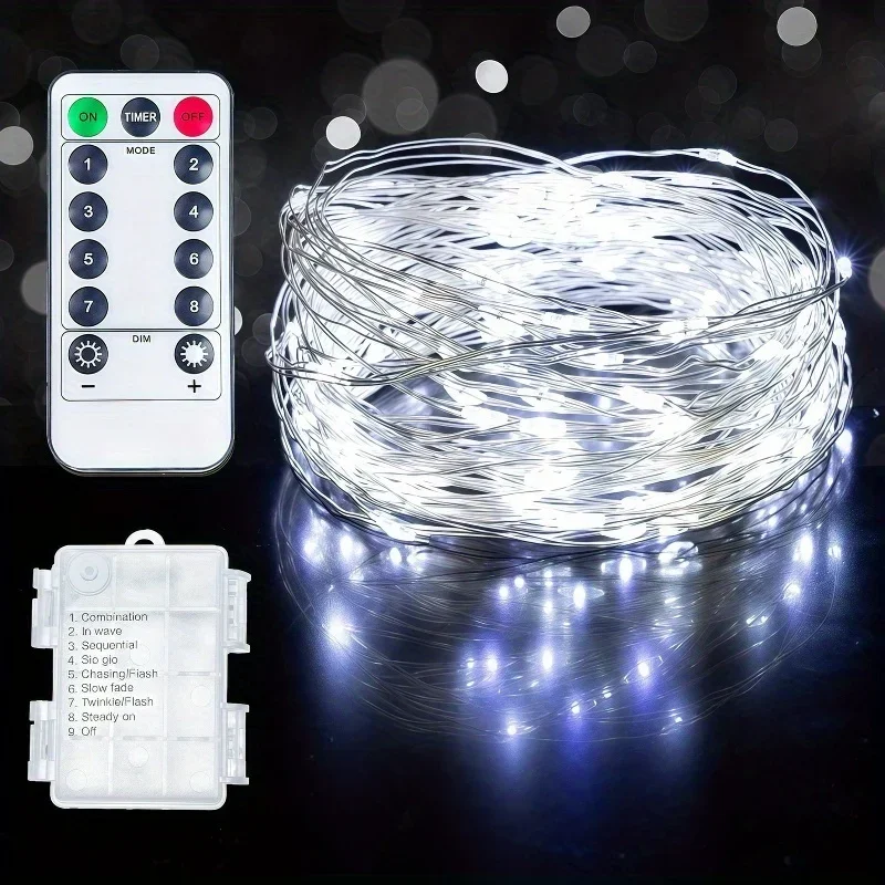 Enchanting 300-LED Battery-Powered Fairy Lights with 8 Lighting Modes