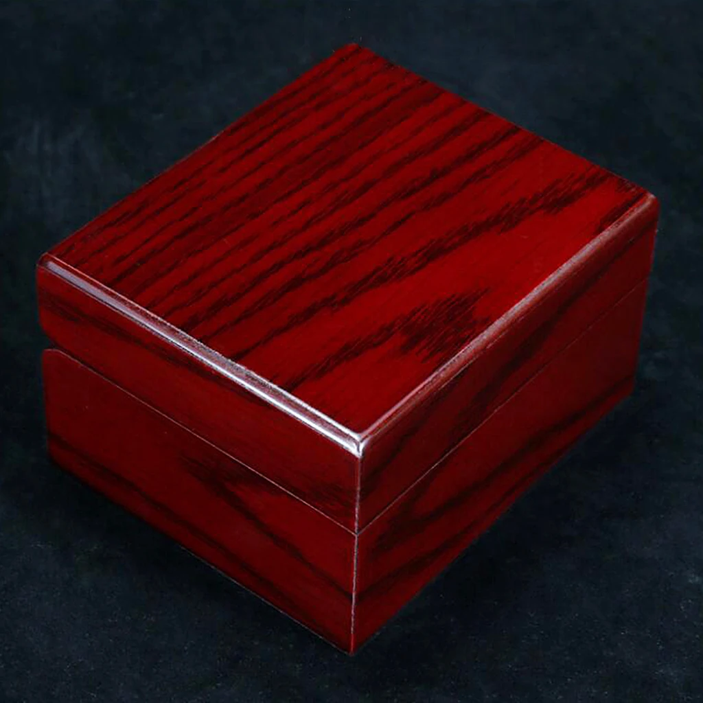 Watch Storage Box Watch Display Stand Wine Red Wood Single Watch Display Case Wooden Watch Box Bracelet Storage Organiser Box for Valentine Day, Birthday, Christmas