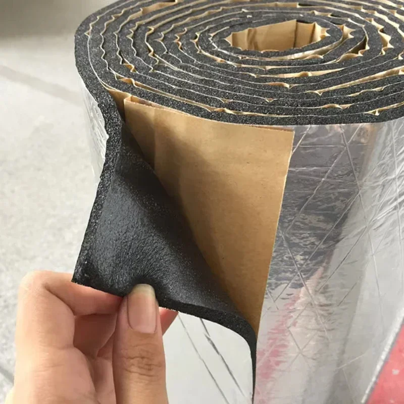 Sound Proof Mat 10mm Thick Aluminum Foil Soundproofing Heat Insulation Cotton Kraft Paper Backed Self-Adhesive for Car
