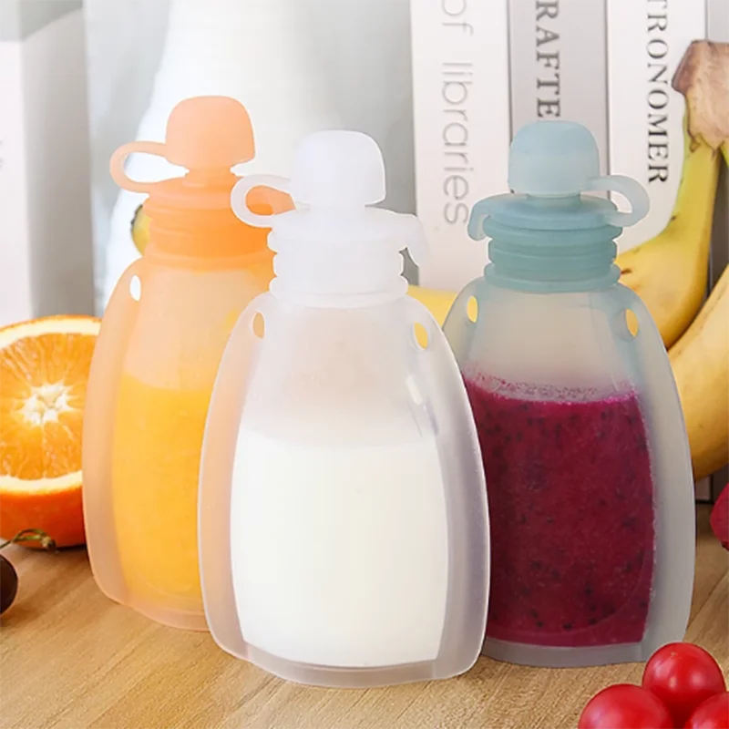 Baby Food Grade Liquid Silicone Breastmilk Storage Bag Portable Fresh Bag Baby Complementary Food Mother and Rice Paste