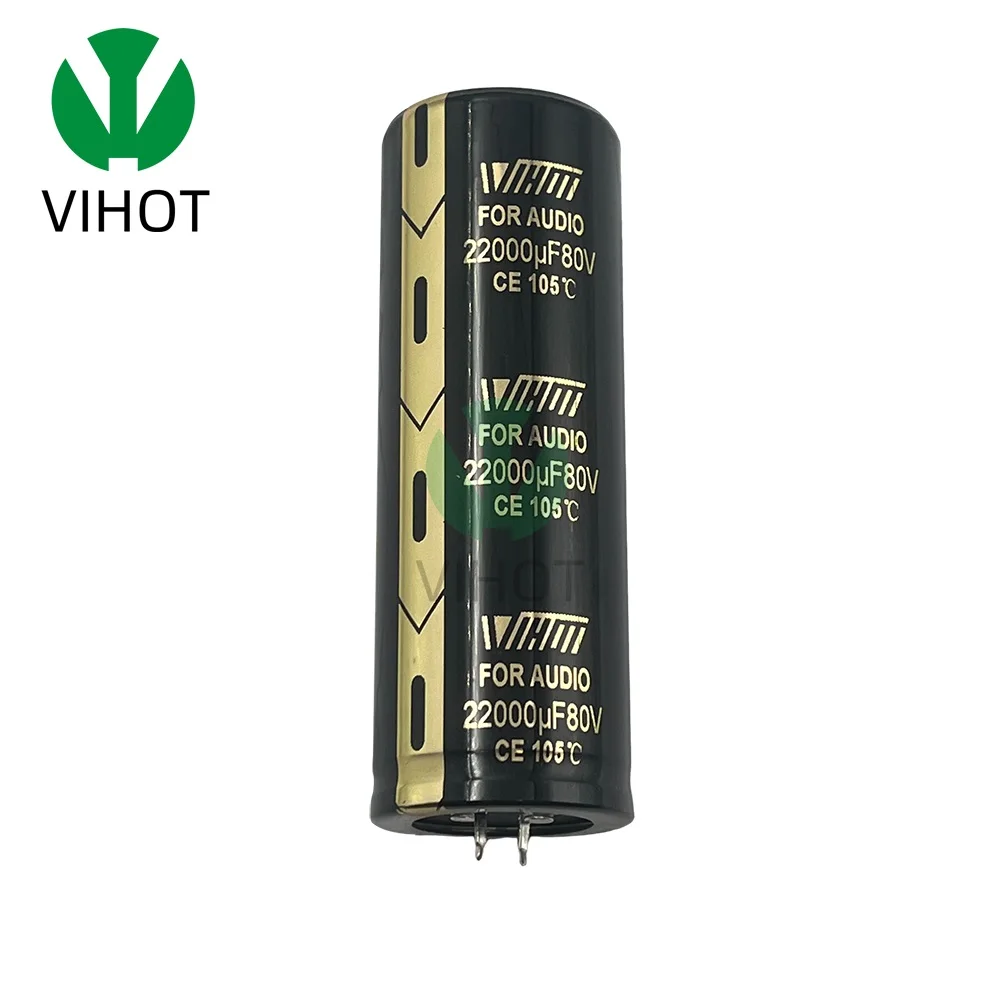 2Pcs VIHOT Audio Electrolytic Capacitor 80V 22000UF For Audio Hifi Amplifier High Frequency Low ESR Speaker