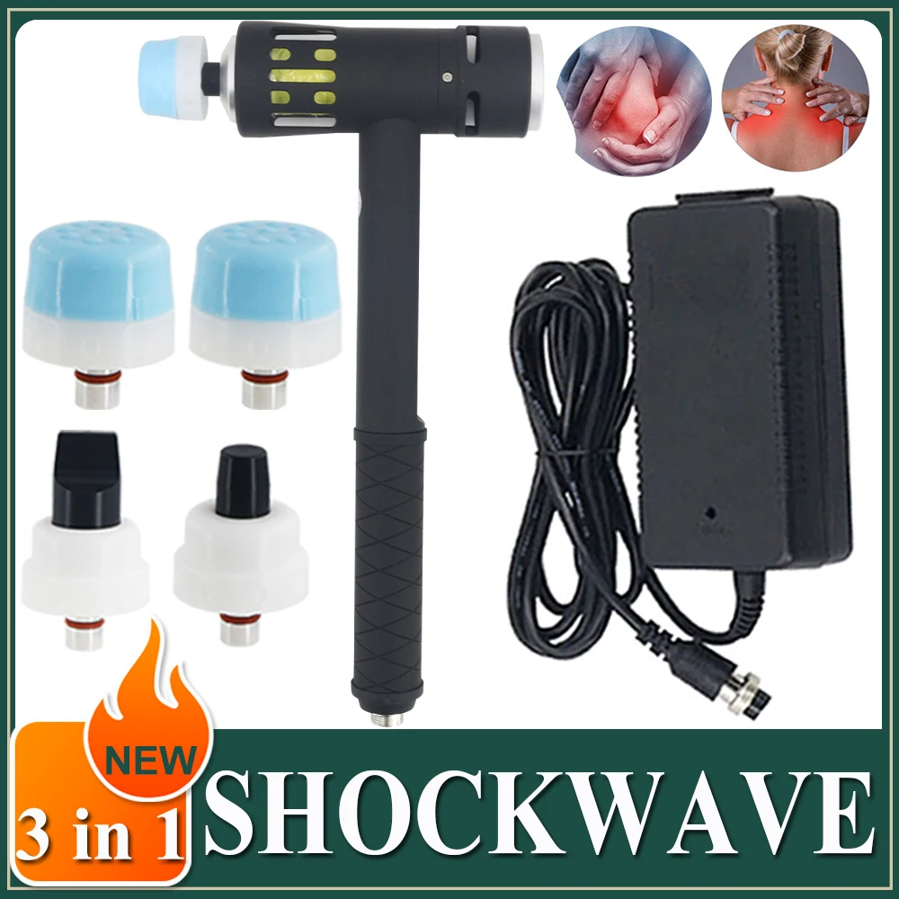 

New Shock Wave Therapy Machine 3 IN 1 Chiropractic Guns For Effective ED Treatment Shockwave Massage Body Pain Relief Massager
