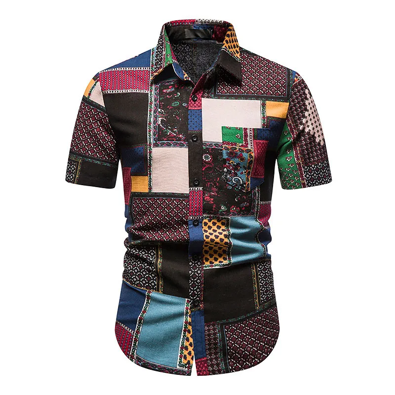 Camicia Hawaiana In Cotone Vintage Da Uomo 2024 Summer Beach Aloha Shirt Mens Party Casual Holiday Shhirts Manica Corta Chemise Homme