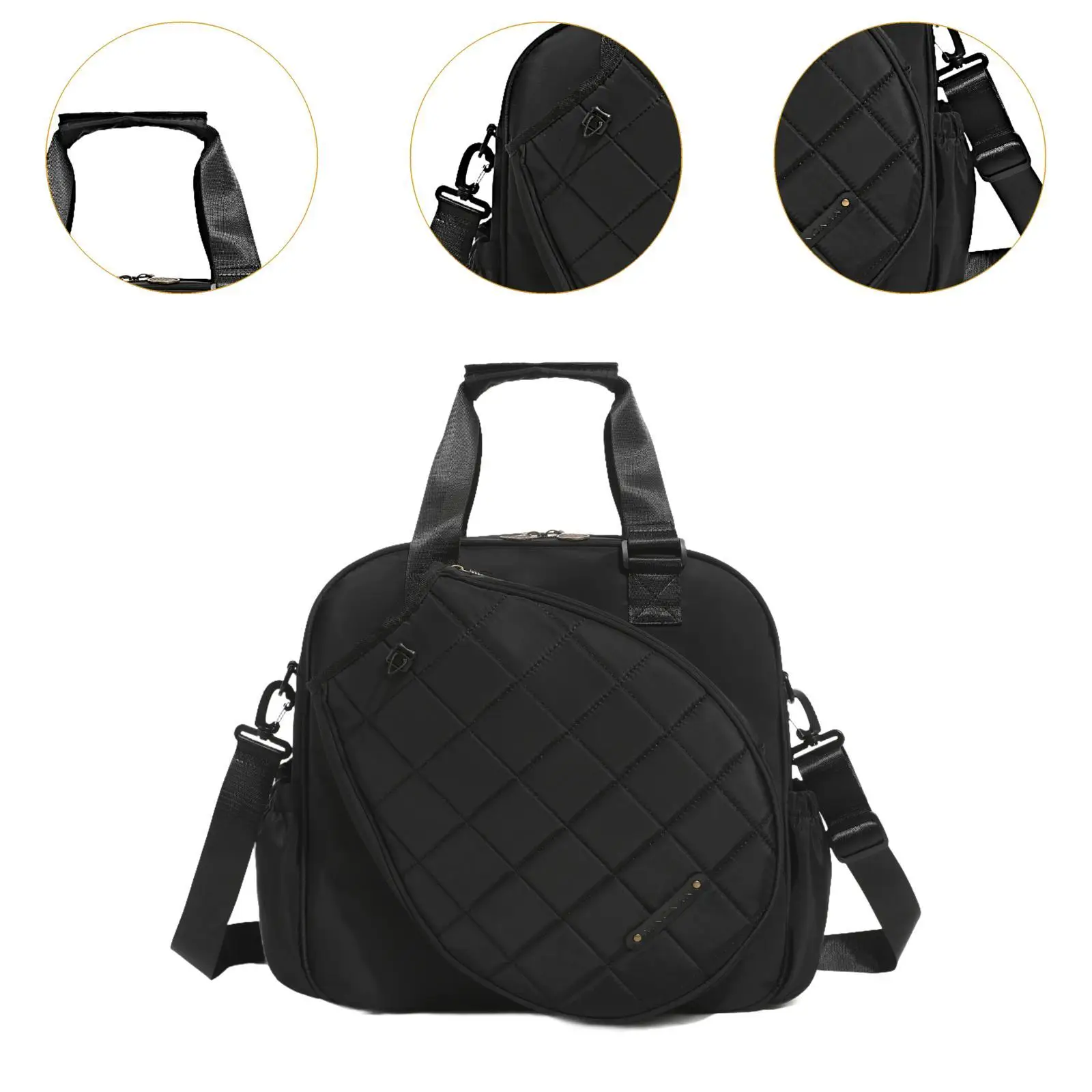 Tennis Bag Large Water Resistant for Men Women for Pickleball with Shoulder Strap Tote Racket Pocket Tennis Crossbody Bag 5