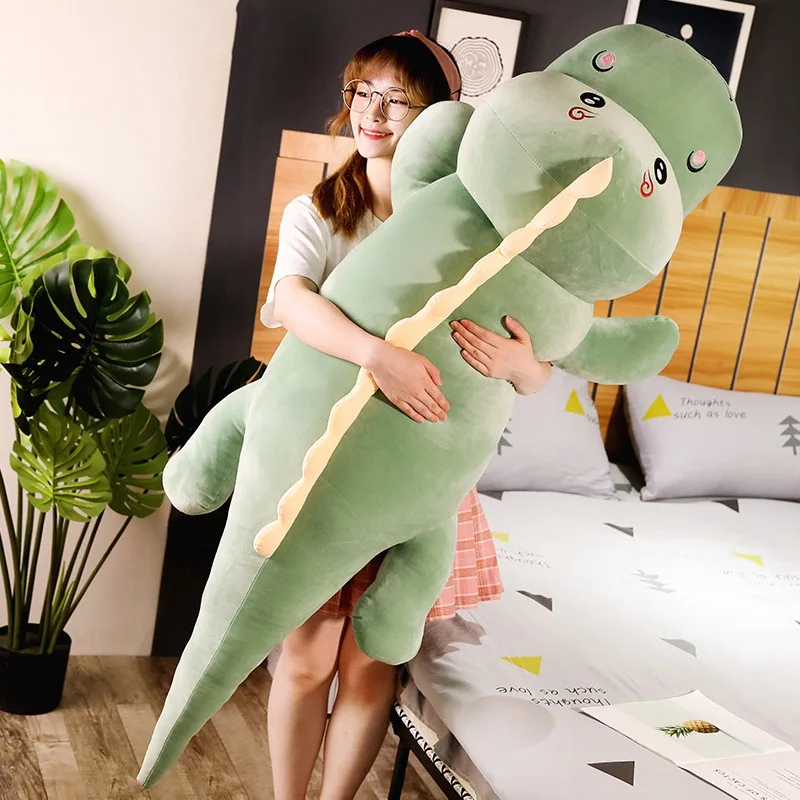 Big Size Long Lovely Dinosaur Plush Toy Soft Cartoon Animal Full Stuffed Doll Boyfriend Pillow Kids Girl Christmas Birthday Gift 3d cartoon dinosaur backpack kids child mochila fashion animal school bag primary kindergarten lovely backpacks for boys girls