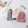 Winter Hats for Women Warm Long Rabbit Fur Hair Female Caps Fashion Solid Colors Wide Cuff Young Style Beanies 3