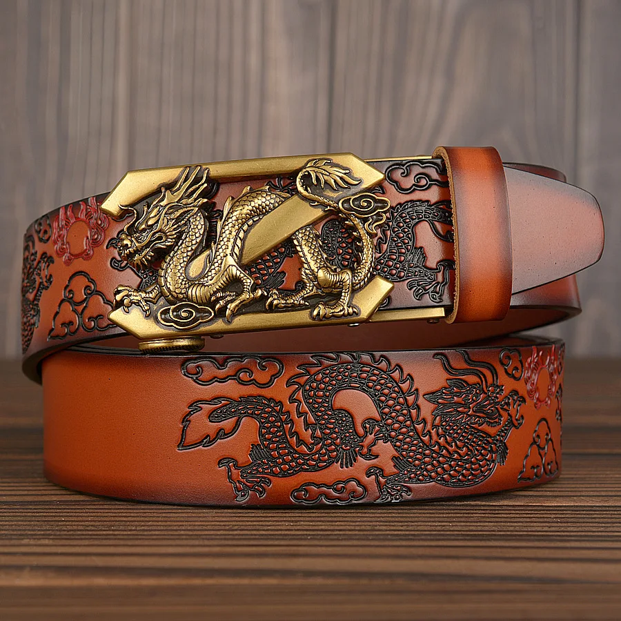 Cinture In Pelle Da Uomo Con Fibbia Automatica Cintura Formale Con - Foto 6