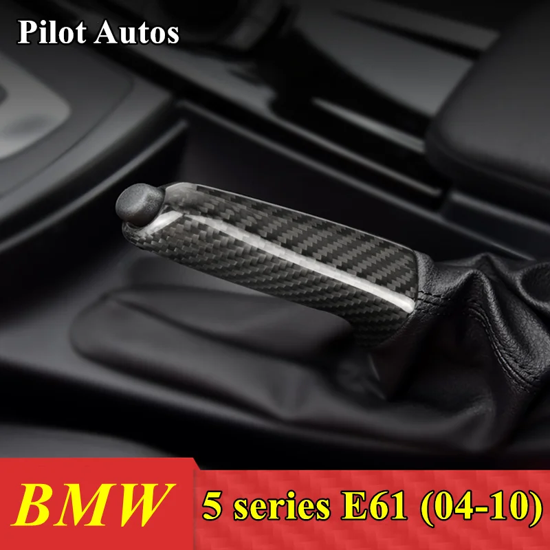 Genuine Carbon Fiber Handbrake Grips Cover For BMW 5 Series E61 2004 2005 2006 2007 2008 2009 2010