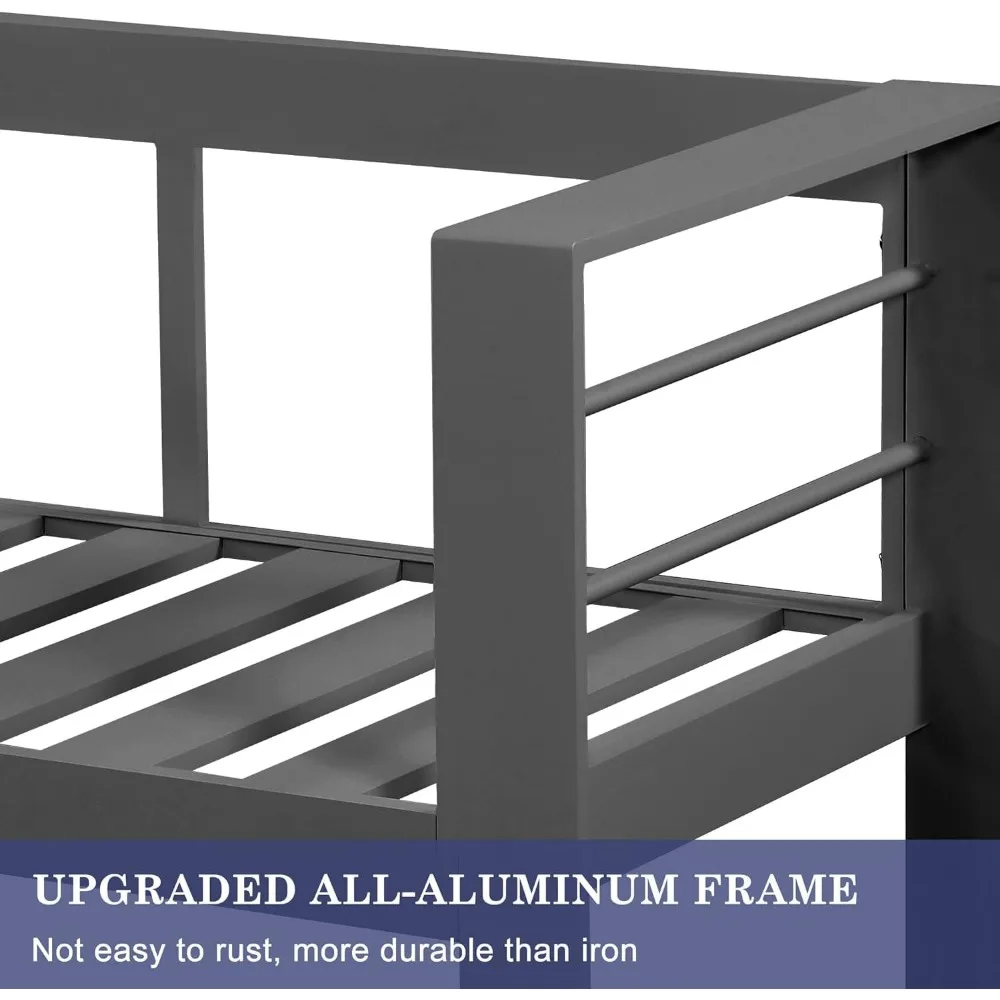 Garden Table and Chair Set for Coffee Tables Modern Patio Conversation Sets Aluminum Outdoor Patio Furniture Set Dark Grey Mesas