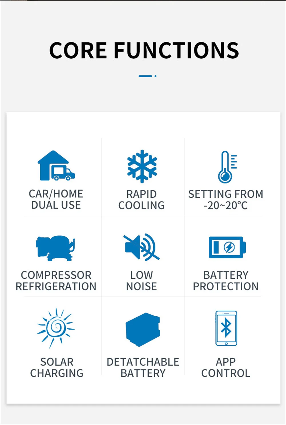 Alpicool 8L Car Refrigerator Freezer Icebox Cooler DC 24/12V AC 220V Can APP Control with Auto Fridge Compressor and Battery