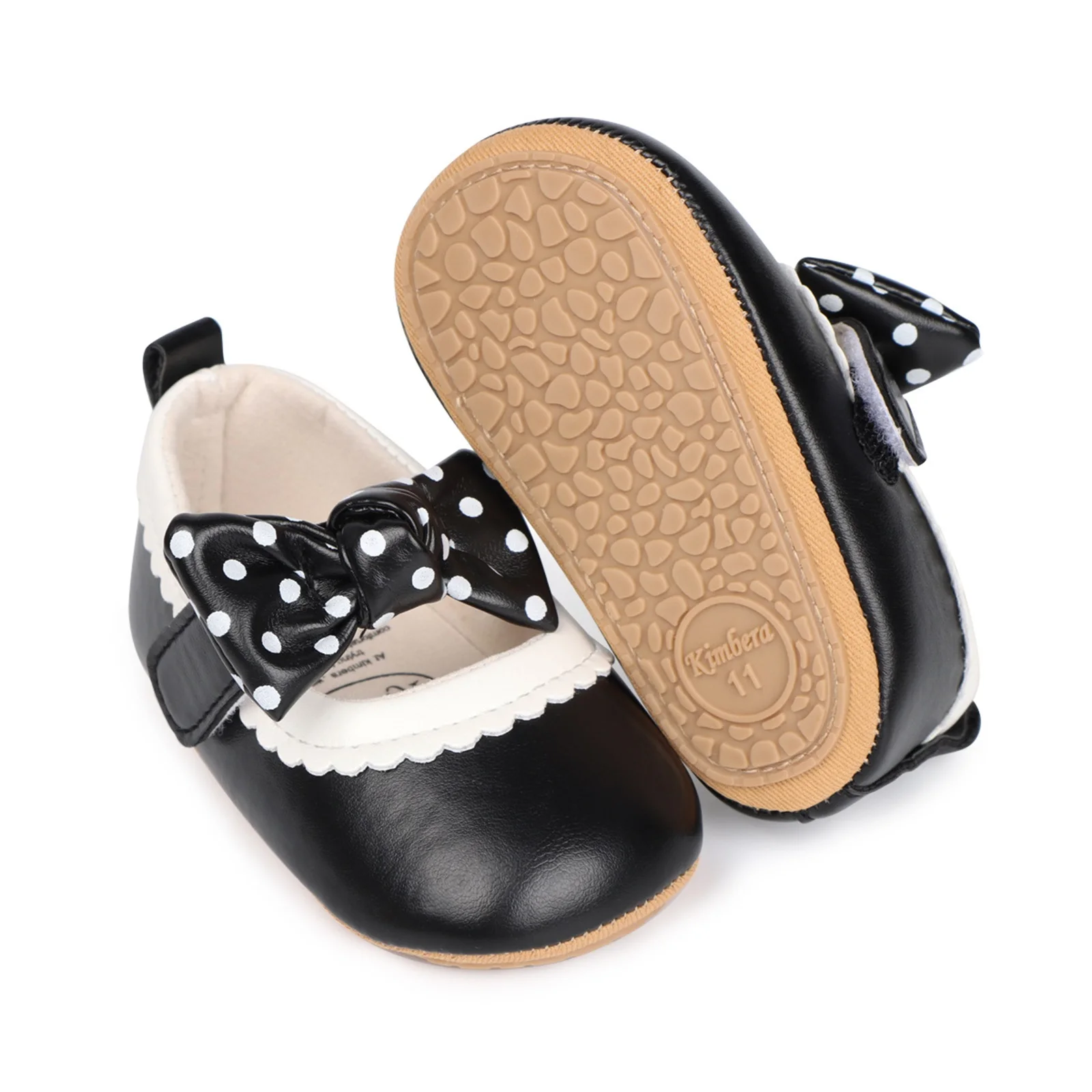 MISOWMNJOY Bowknot Girl Baby Shoes Princess Mary Jane Flats Non-slip Soft Sole Walking Shoes Casual Spring Newborn Crib Shoes 3
