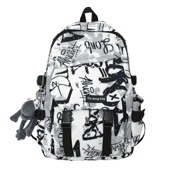 Sac à dos de lycée pour adolescents, sac d'école cool pour étudiants, cartable de grande capacité pour garçon, poupée mignonne