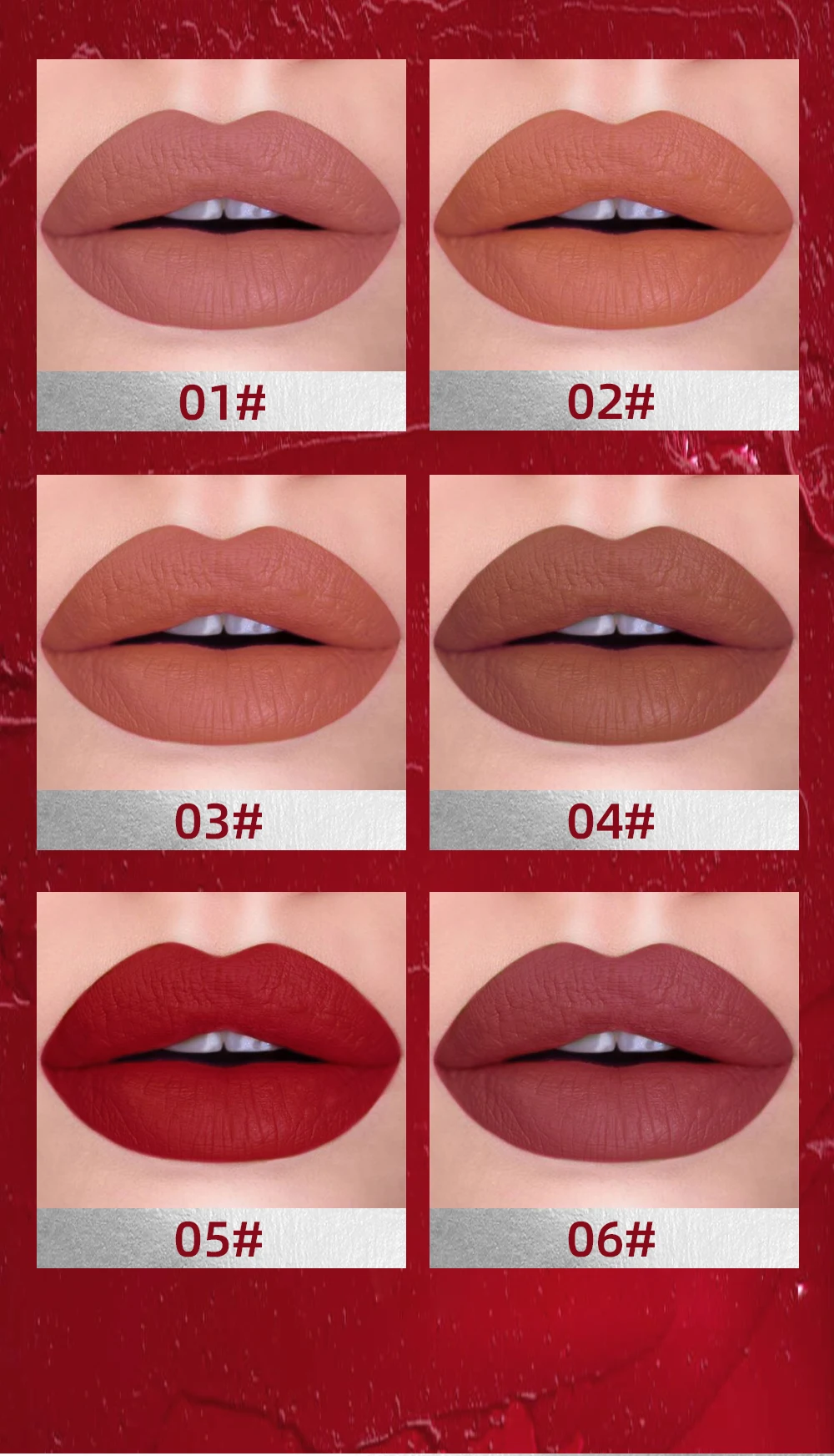 Professioneller Matter Lippenstift Langhaftender Wasserfester Lippenstift_voghion.com