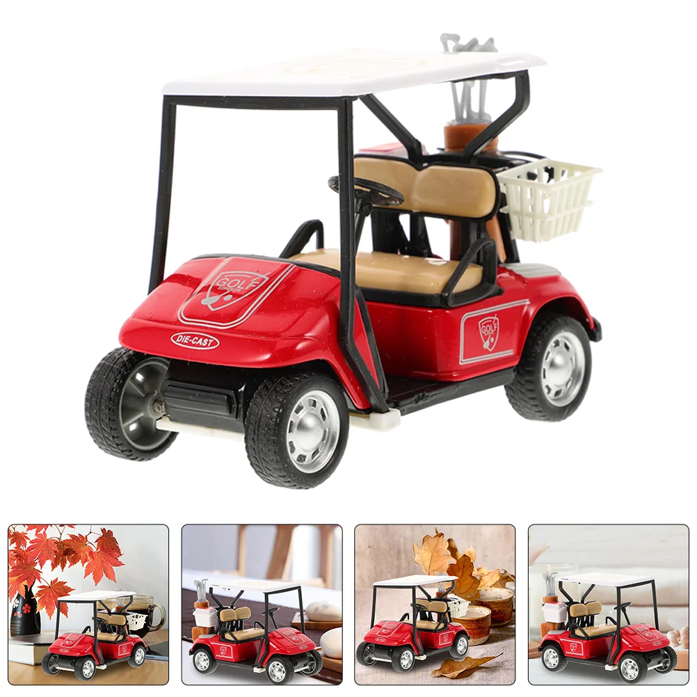 

2 Pcs Practical Crafts Golf Cart Ornament Home Decor Balls Desktop Toy Model Alloy Adornment Tabletop