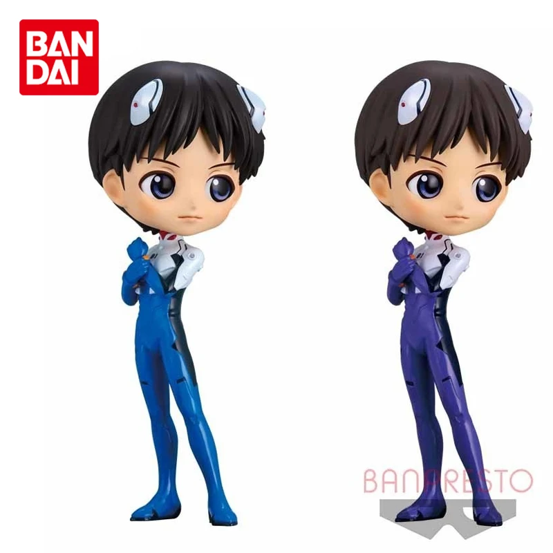 

Bandai Genuine Qposket EVA Rebuild of Evangelion Ikari Shinji Kawaii Cute Anime Action Figures Toys Gifts for Boys Girls Kids