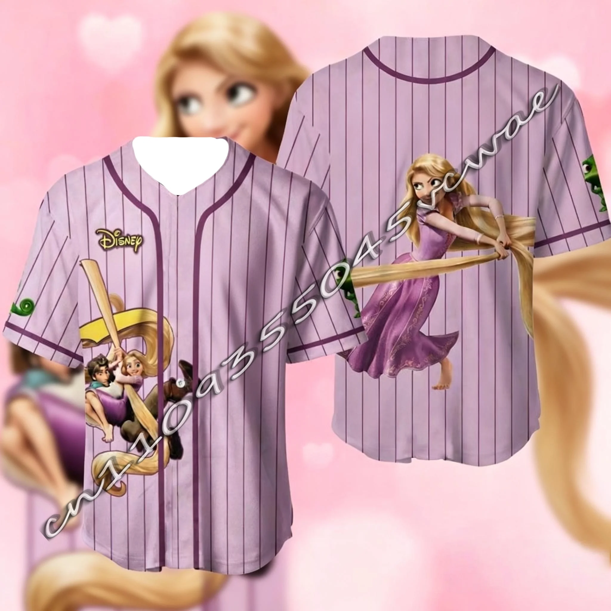 디즈니 마법의 로맨스 코스프레 테마 커플 복장 여름 스포츠 야구 티셔츠 남성과 여성을위한 출산 탑 2026