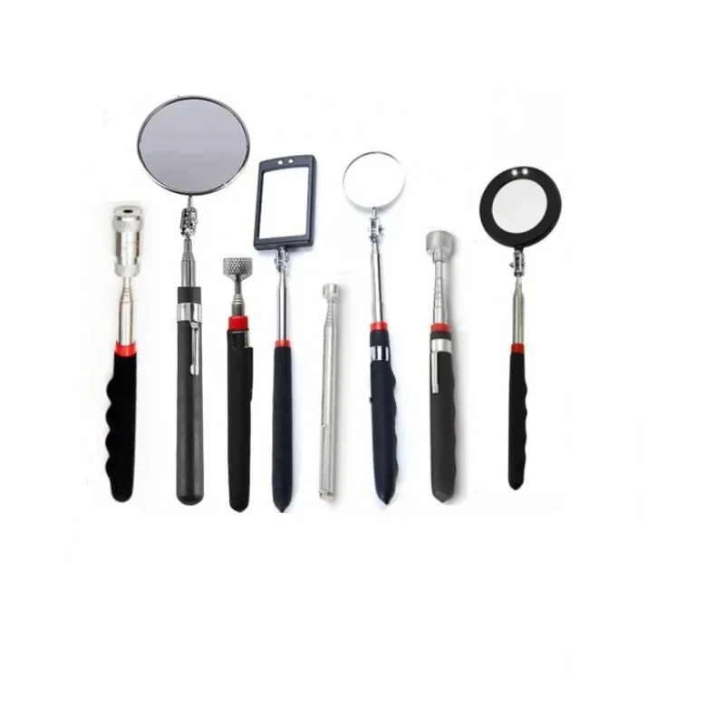 Inspection Mirror LED Light Telescoping Mirrors 360 Rotation Mechanic Tools Magnetic Mirror Telescopic Handle Repairing Tools