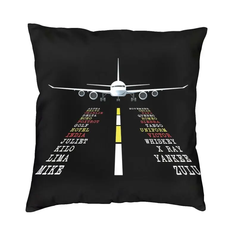 

Luxury Aviation Phonetic Alphabet Throw Pillow Case Decoration Custom Square Airplane Aviator Cushion Cover 45x45cm Pillowcover