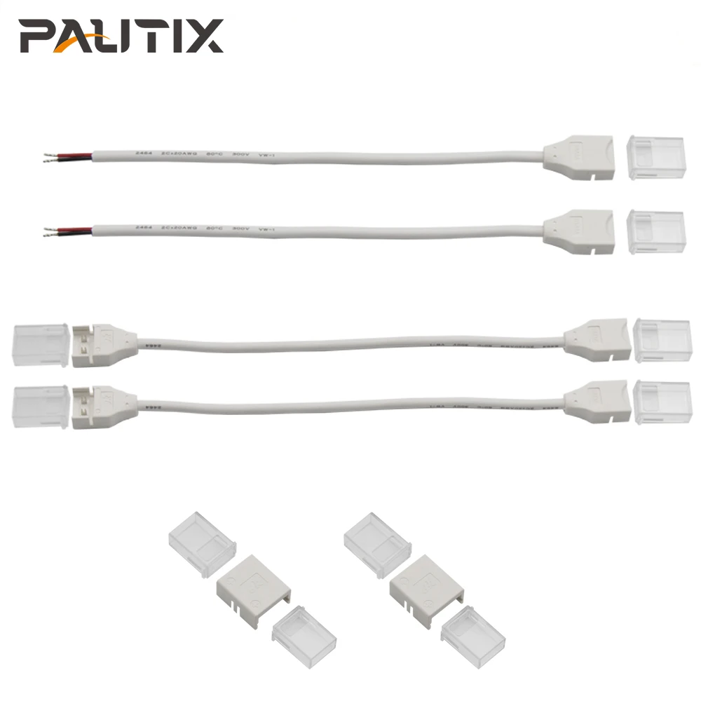 Разъем для светодиодной ленты PAUTIX IP67, 2 контакта, 8 мм, для твердой трубки, СВЕТОДИОДНАЯ лента SMD COB, аксессуары для фотолампы