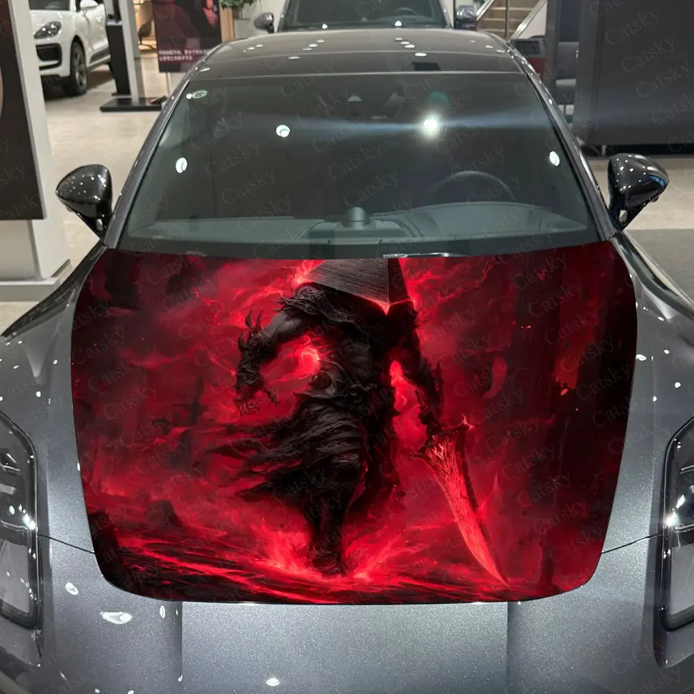 Adesivi per coperture per auto Sword Wielding Warrior: design estetico per auto, pellicola in vinile resistente, pellicola protettiva antigraffio, adatta - immagine 4