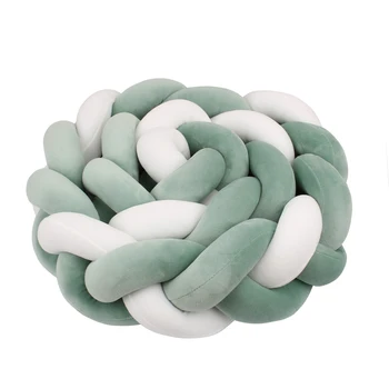 1m/2m/3m/4m Paraurti per lettino per neonato Protezione per lettino Nodo Treccia Cuscino Cuscino Culla Paraurti anticollisione