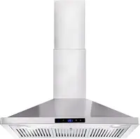 Tieasy 36 inch 700CFM Wall Mount Touch Panel Ducted/Ductless LED Lights Stainless Steel kitchen Range Hood USGD1090 1