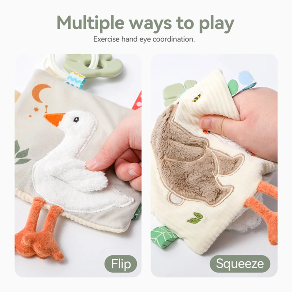 3D-Touch-Feeling Hochkontrast-Stoffbuch Weiche Babybücher Sensorisches Frühlernspielzeug für Kinderwagen Spielzeug für Säuglinge und Kleinkinder 0-12 Monate – Detail 20