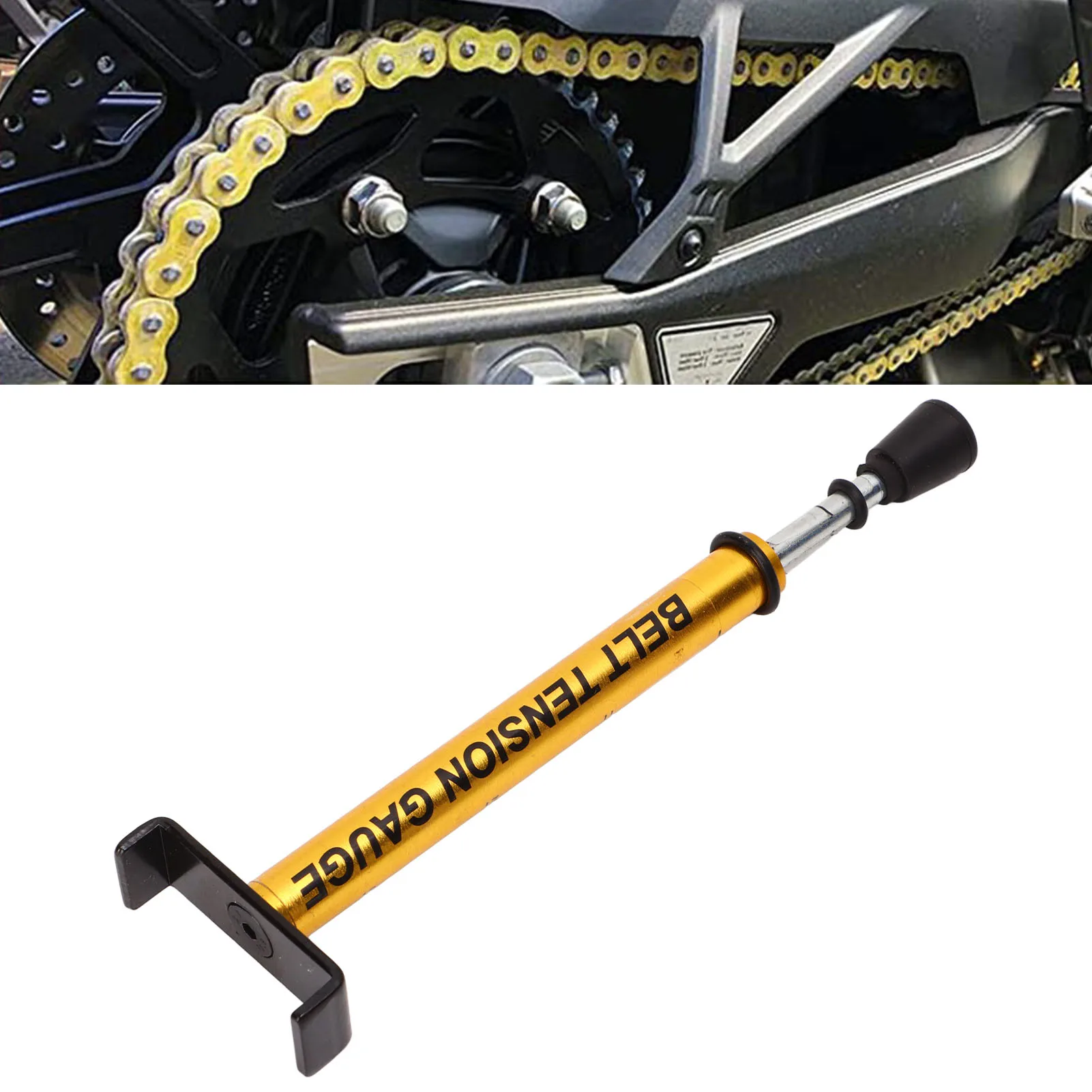 10 Lb Belt Tension Gauge Metal Universal Motor Belt Replacement for Accurate Motorcycle Setting Tension Gauge