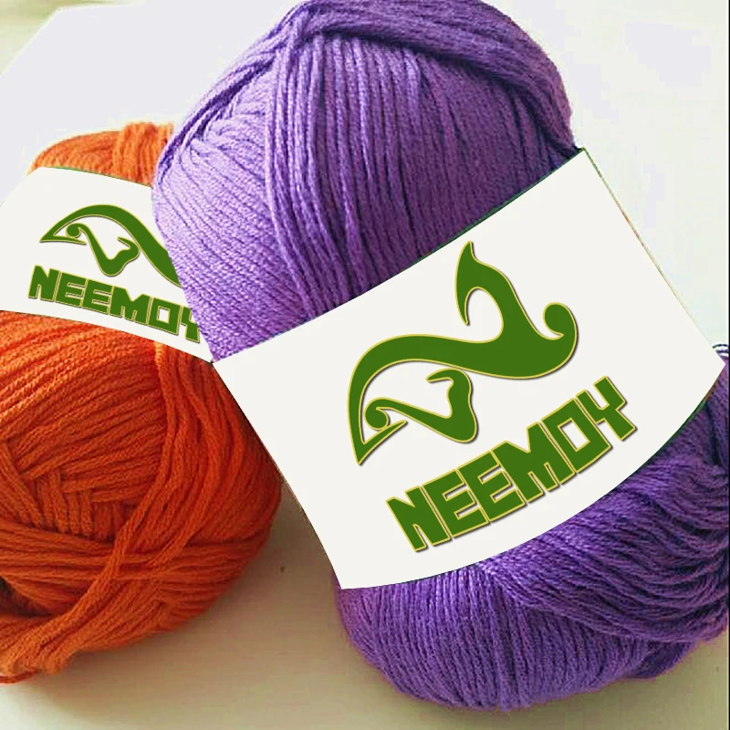 High Quality Soft and Smooth Natural Bamboo Cotton Hand Woven Yarn Hand Knitting Yarn Baby Cotton Yarn Knitted By 2.25mm Needles 2