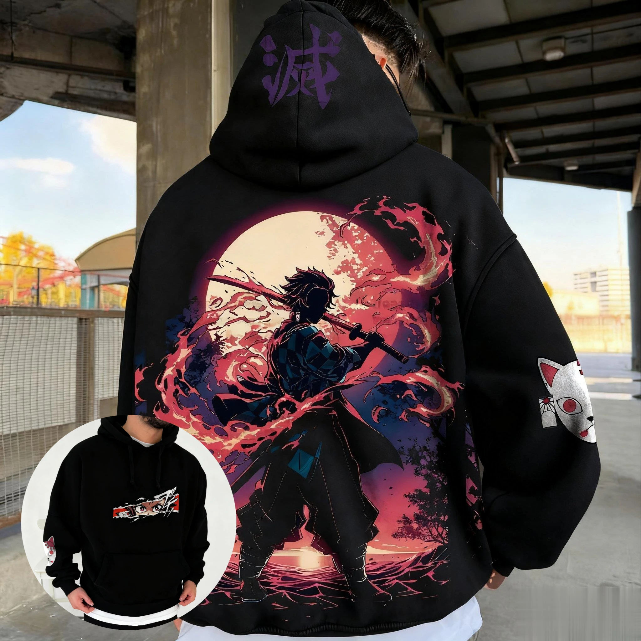 Demon Slayer Oversized Hoodie Demon Slayer Hoodie - Kamado Nezuko