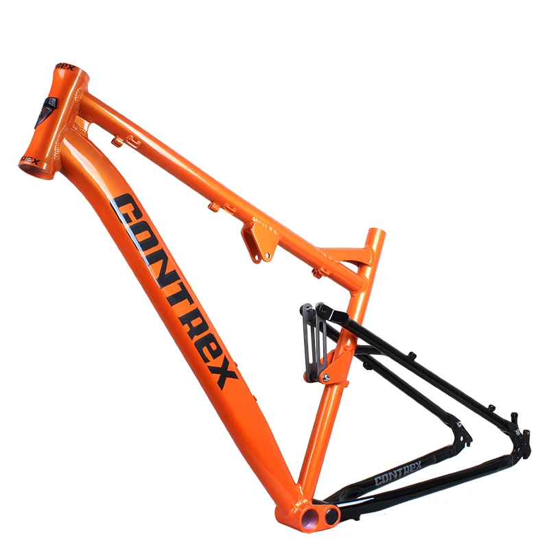 Aluminium 27.5 26 Inch Mtb Fietsframe Soft Tail Dh Am Xc Mountainbike Framework Compatibel Met 1.5 2.25Inch Band