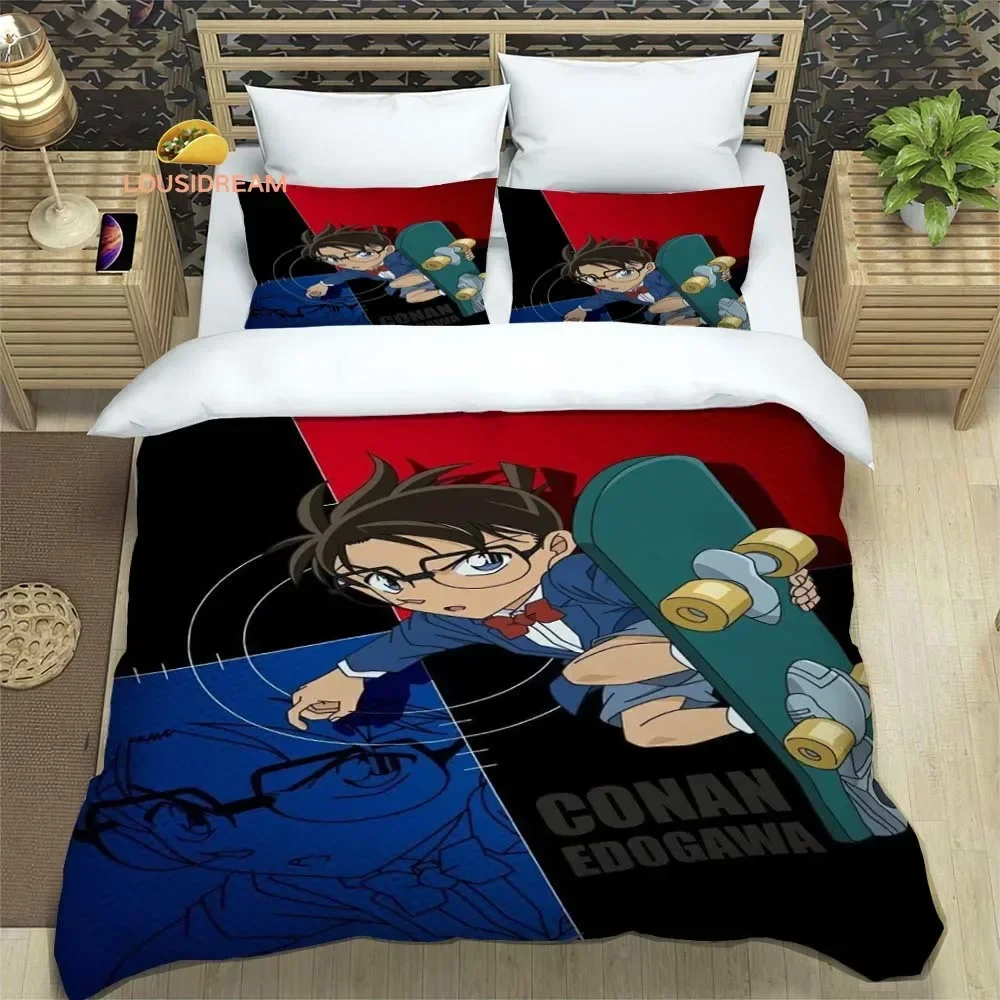 

D-Detective Conan Poster Sheets Quilt Covers Bedding Dormitory Sheets Three-piece Bedding Set Three-piece Soft Warm Bedding Set