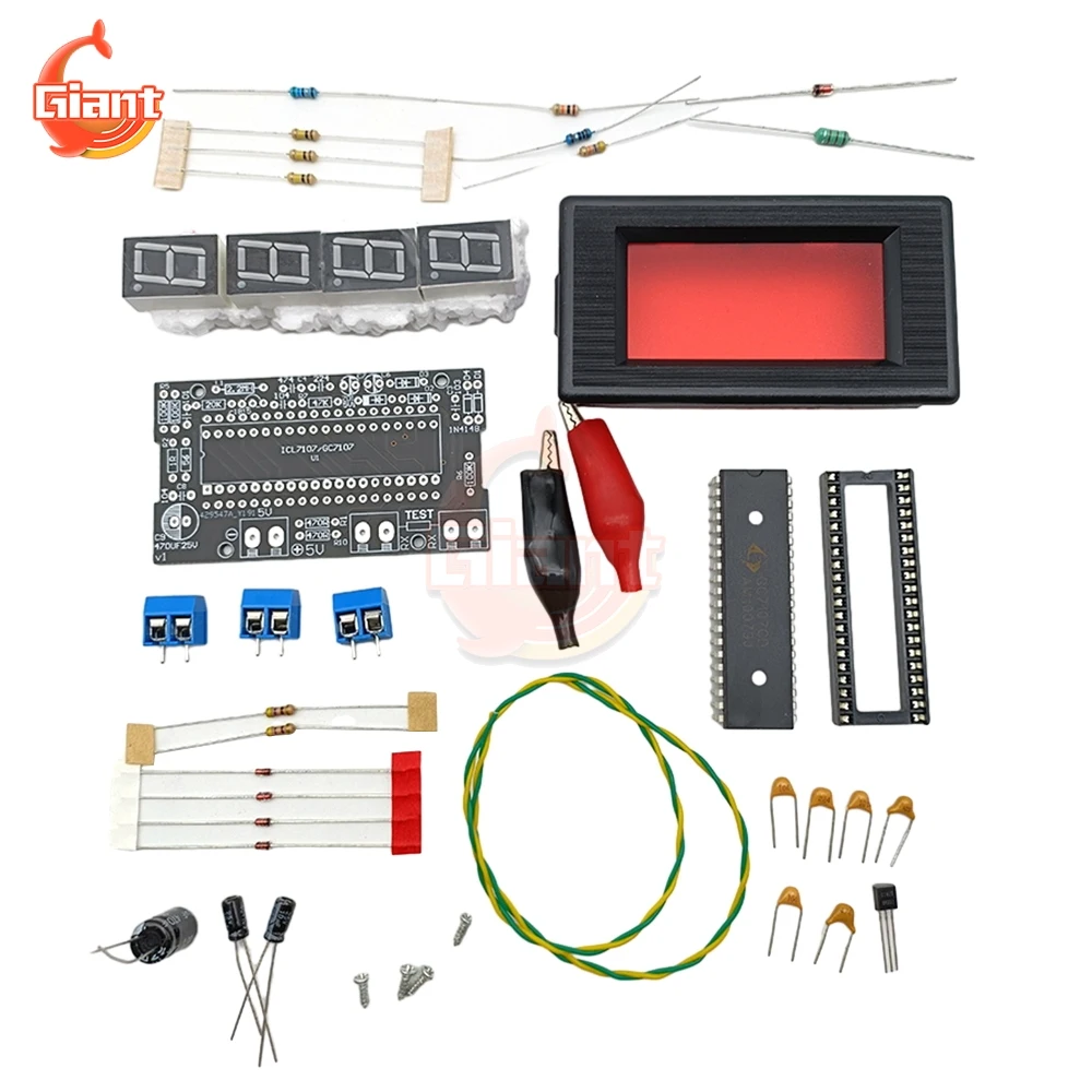DC5V Digital Low Resistance Tester Voltmeter DIY Resistance Meter Voltage Tester Module Electronic Production Exercise Kit voltage tester resistance tester