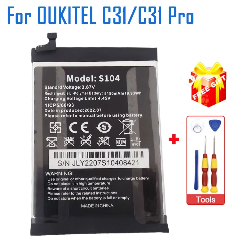 

New Original OUKITEL C31 C31 Pro Battery Inner Built Cellphone Battery Replacement Accessories For Oukitel C31 Pro S104