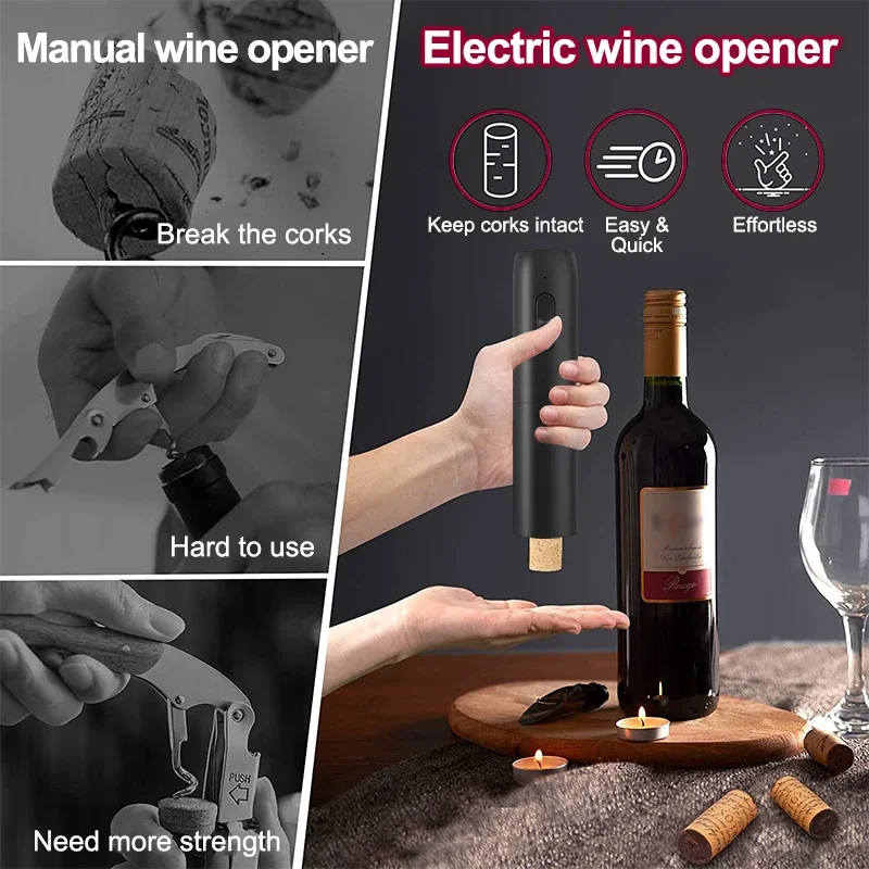 Rechargeable Electric Bottle Corkscrew Set Deluxe Automatic Pour Decanter Wine  Opener - China Automatic Electric Wine Opener and Wine Opener Corkscrew  price