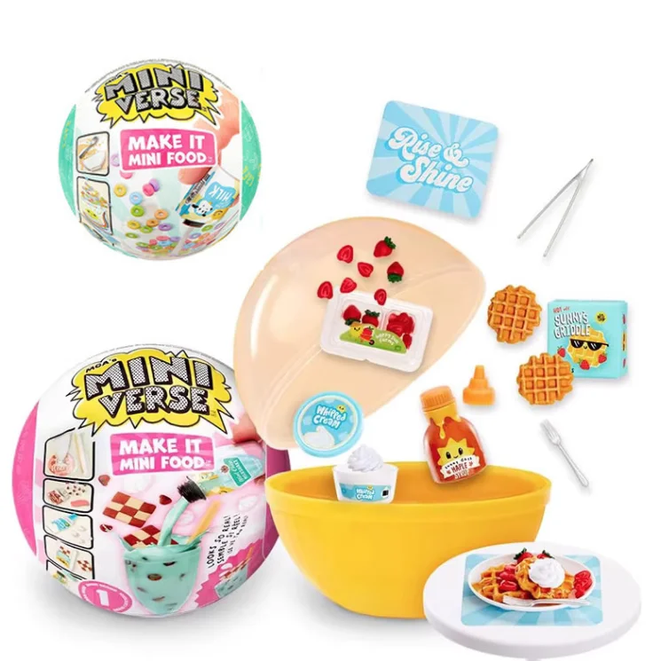 Miniverse Mini Food Mga Toy Miniature Plastic Fashion Surprise Ball Blind Box Kidsren's Handmade DIY