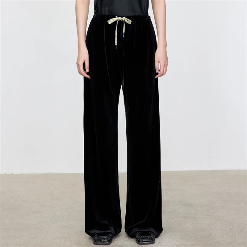 

Women's pants 2023 Autumn Korean Fashion High Waist wide leg pants Golden velvet sports casual pants y2k Trousers free shipping