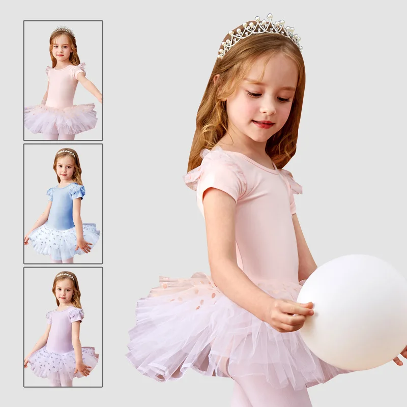Ballet Dress Ballet Skirts Girls Dance Costumes Tutu Skirt CLYFAN Kids Ballet Tutu Dress Ballerina Party Sequins Flower Dance Costume Girls Bodysuit Ballet Skirt
