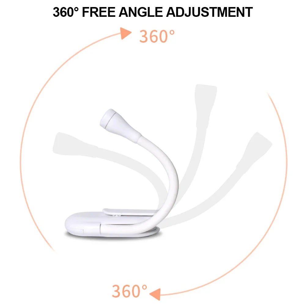 LED Reading Lamp USB Rechargeable 3 Colors Adjustable Clip-on Desktop Book Light Eye Protection Portable Study Room Mini Light - 5