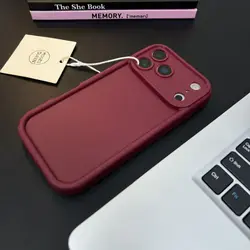 Matte Texture Back Cover Case with Sleek Design and Durable Protection for iPhone 15 (Wine red)