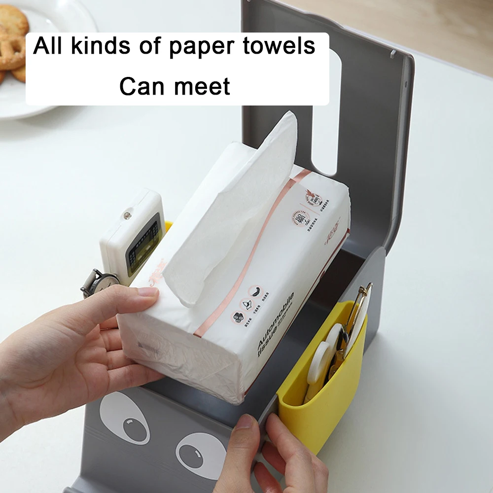 Plastic Phone Holder Multifunctional Remote Control And Tissue Organizer Elephant Shape Pvc+hips Phone Holder Napkin Storage