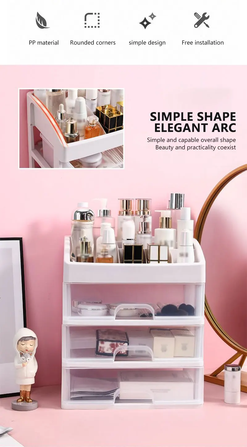 Make Up Case Jewelry Container Cosmetic Storage Box Makeup Organizer Drawers Jewellery Organizer Makeup Brush Holder Brush Lipst