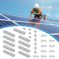 Kit de support de panneau solaire, feuille trapézoïdale en aluminium pour toit plat, connexion de 2 modules solaires, capacité de charge de 50kg 1