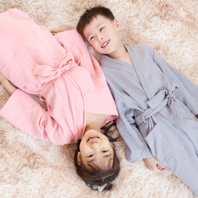 Peignoir Double couche en coton pour bébé fille et garçon, peignoir, bonnet  à capuche, doux, pyjama, vêtements chauds pour la maison - AliExpress
