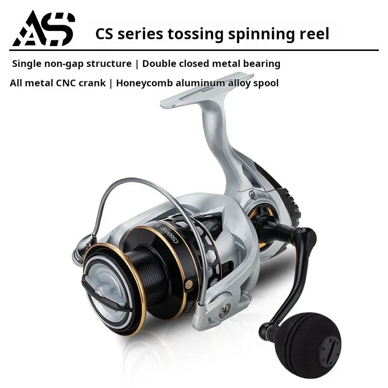 Fishing Reels Alloy Spool Saltwater Max Drag 25KG 5.2:1 High Speed Spinning Casting 2000-12000