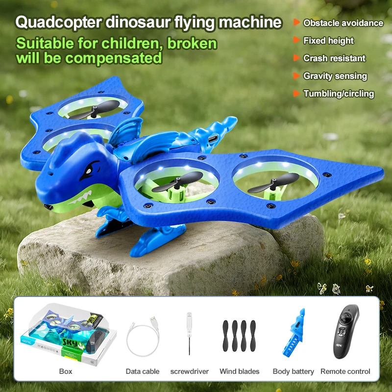 Drone Dinosaure 4DRC V48 - Mini Drone Enfant avec Détection de Gravité