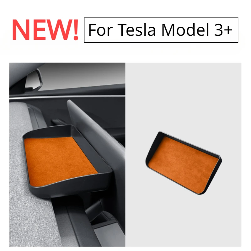 

For Tesla Model 3+ Instrument Board Storage Box Alcantara Suede Dashboard Behind Screen Storage Box New Model3 Highland 2024