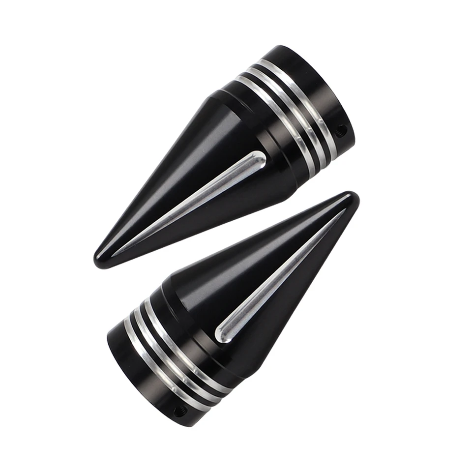 Copridadi Per Asse Anteriore Moto A Teschio – Dioche In Alluminio CNC – Per Harley (2002-2015) – 2 Pezzi + Chiave – Nero/Placcato - 6
