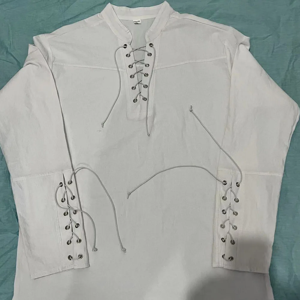 Cotton Linen Long Sleeve Pullover Blouse Shirts for Men