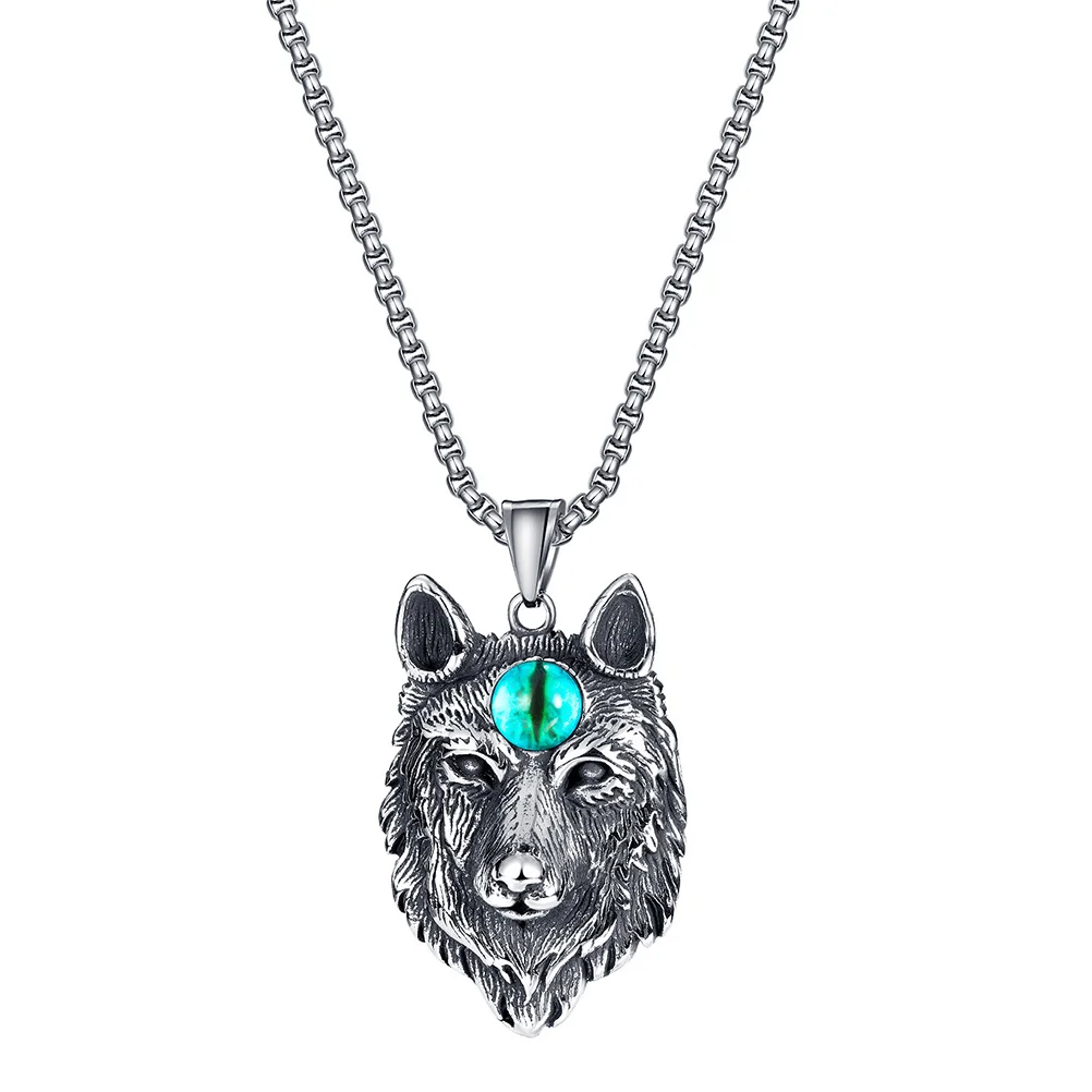 

Vintage Titanium Steel Wolf Men Necklace Sweater Chain Great Man's Gift